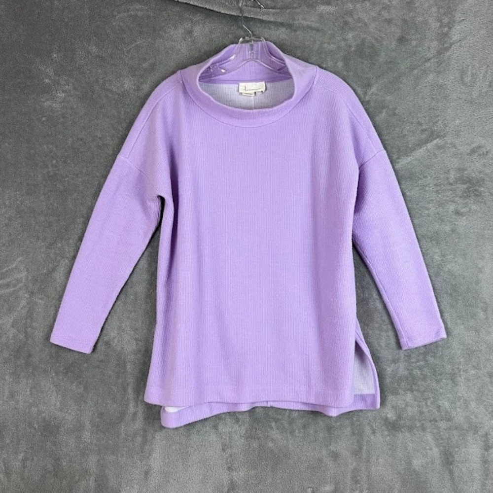 Anthropologie Mockneck Sweater Womens XS Lavendar Oversized Everyday Lounge